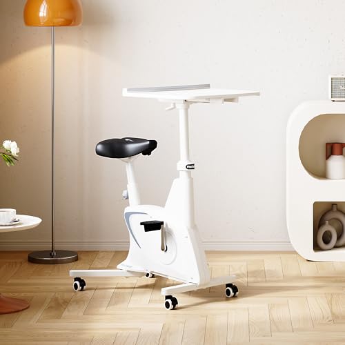 White 3-IN-1 Exercise Bike with Adjustable Resistance LCD Display Seat Desktop O1119