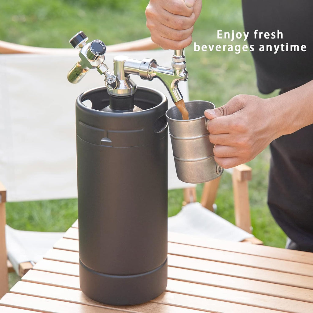128oz Pressurized Stainless Steel Mini Keg with Cooler Jacket F1248