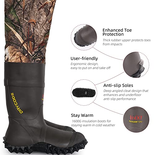 Waterproof Fleece-Lined Insulated Chest Waders with 1600g Boots U72913