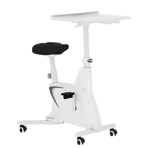 White 3-IN-1 Exercise Bike with Adjustable Resistance LCD Display Seat Desktop O1119