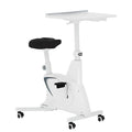 White 3-IN-1 Exercise Bike with Adjustable Resistance LCD Display Seat Desktop O1119