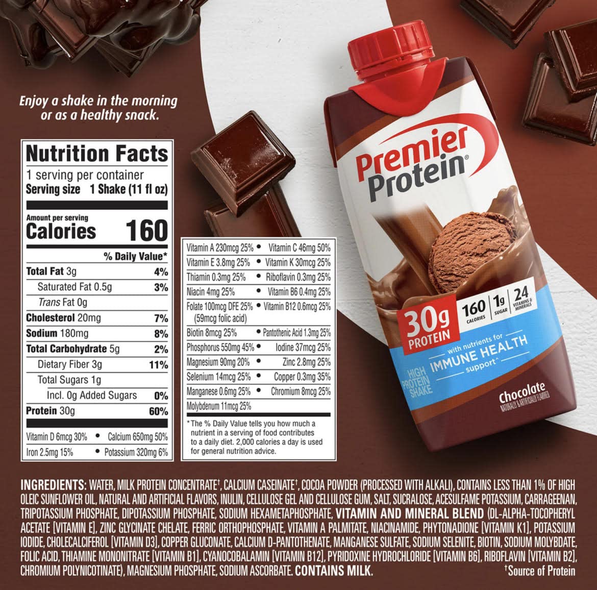 Strawberry Cream, Chocolate, and Vanilla Variety 11 Fl oz 12pk Protein Shake N5823
