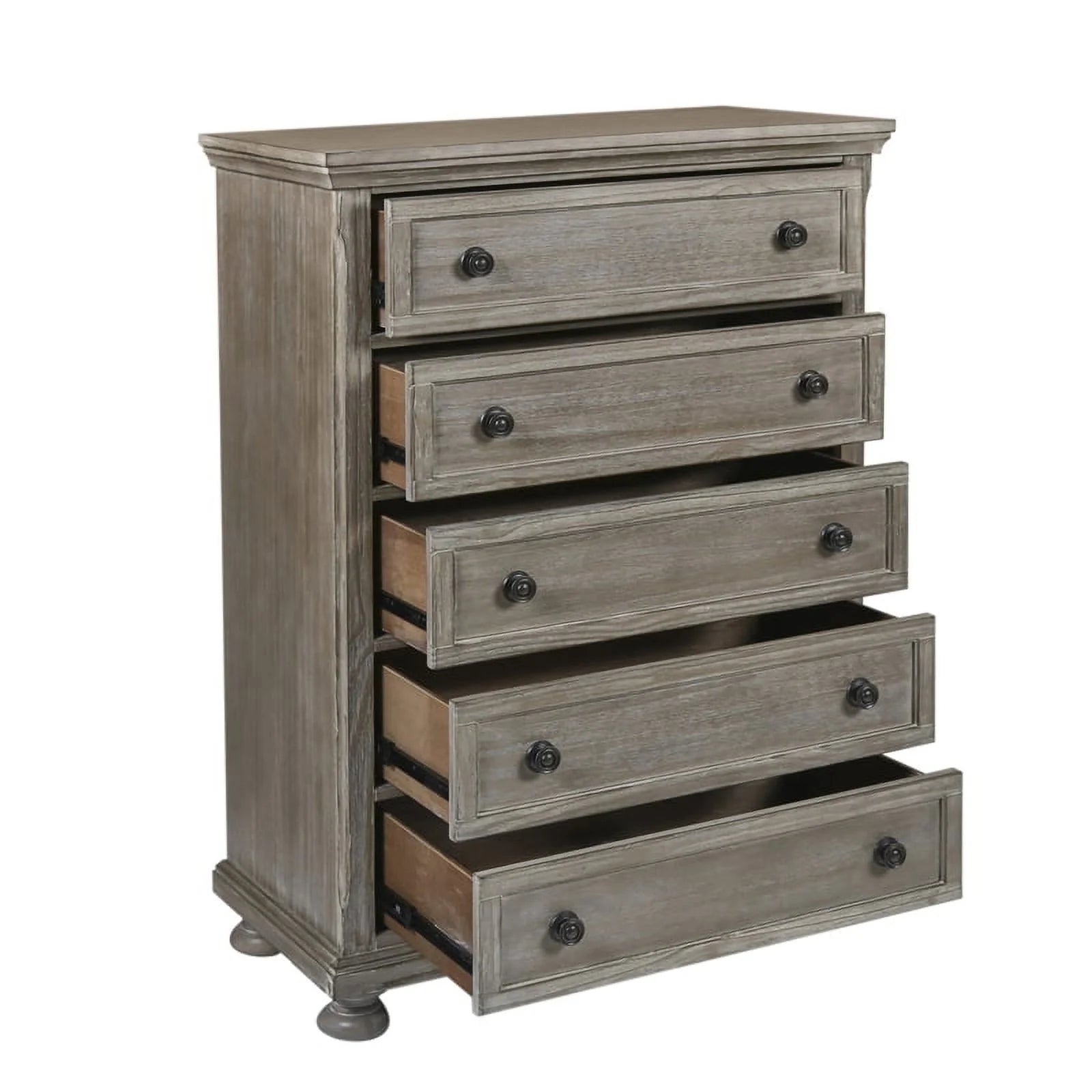 4PC Wood Twin Bedroom Set with Chest in Pewter P45575