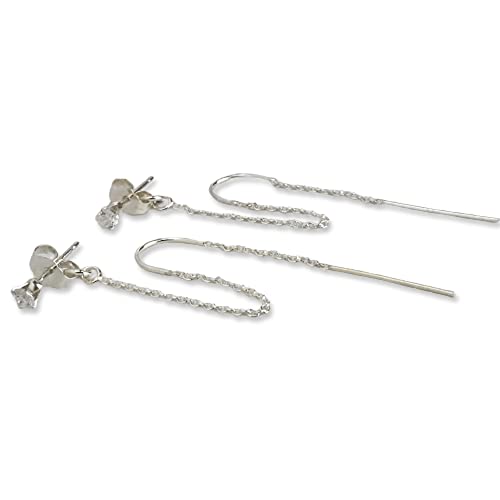 14k Gold Filled Double Piercing Earrings with Cubic Zirconia S9931