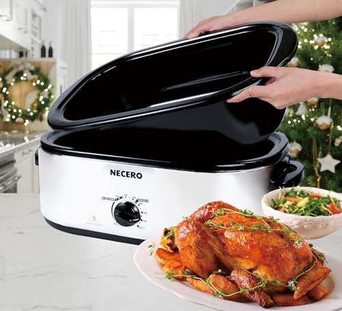 22Qt Electric Roaster Oven with Glass Lid and Removable Pan P789858