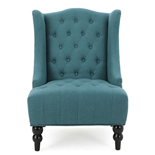 Teal Button-Tufted Fabric Accent Chair G681
