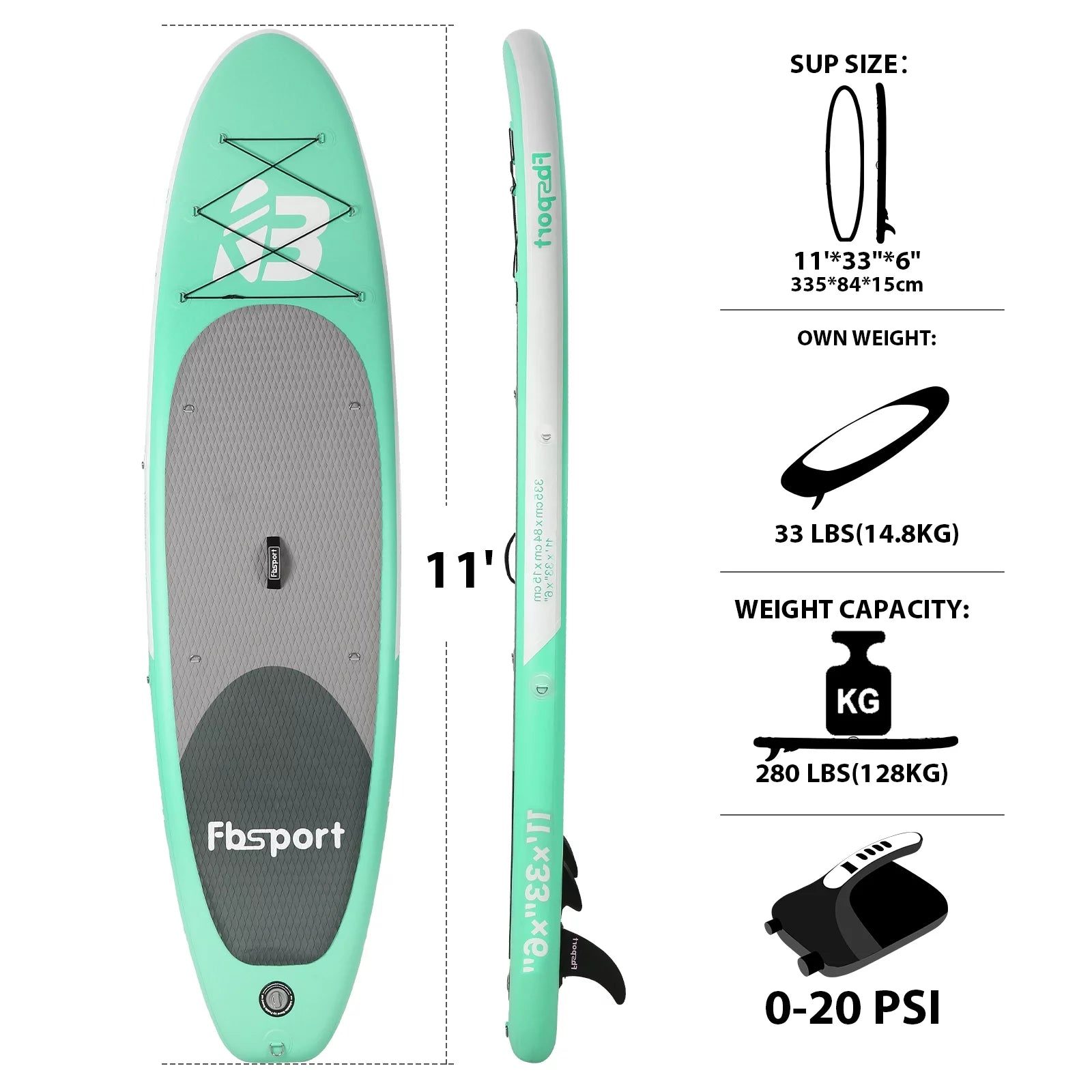 Inflatable Electric Paddle Board 11' Length with Electric Pump B3268