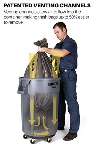 32-Gallon Black Heavy-Duty Round Trash Can J2633