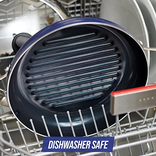 Blue Diamond Diamond Infused Ceramic Nonstick 11" Grill Genie Pan with Lid U212