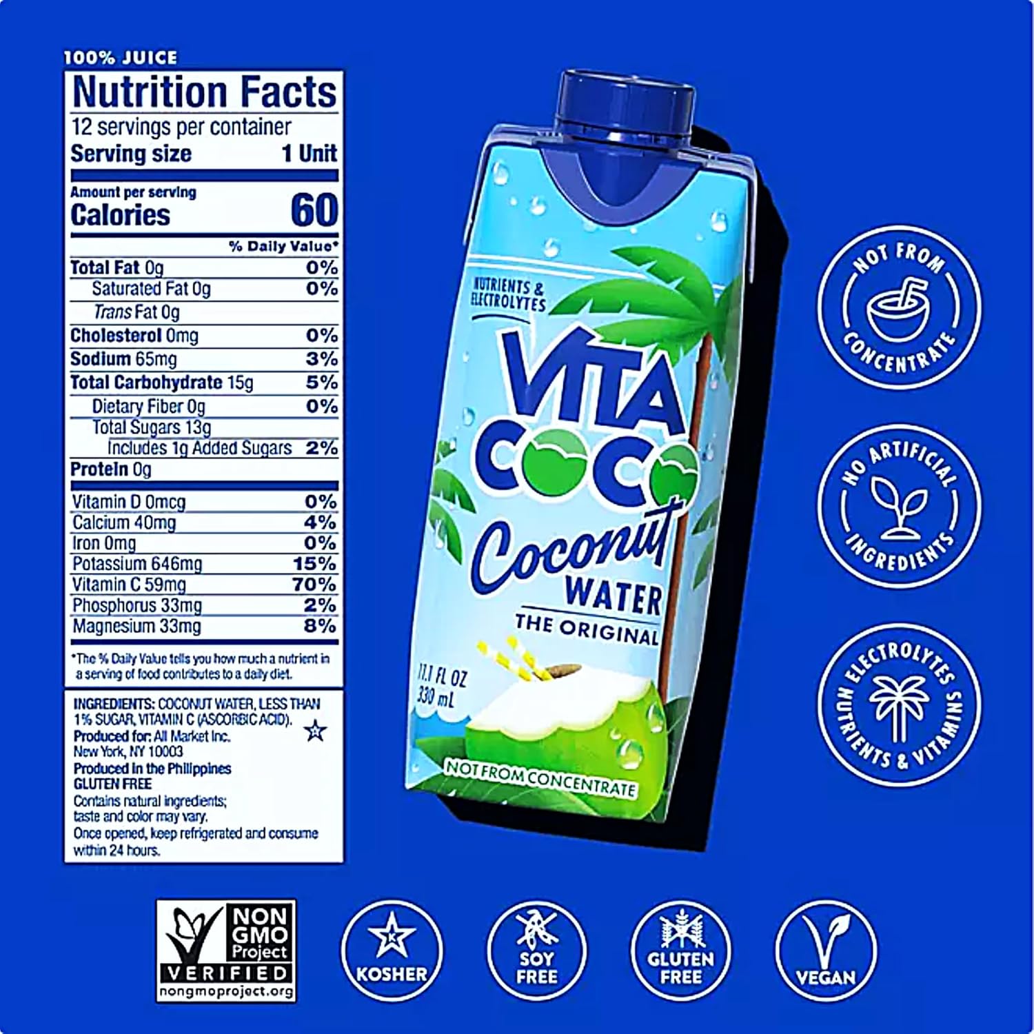 Coconut Water 11.1 Fl Oz Pack of 7 Y872