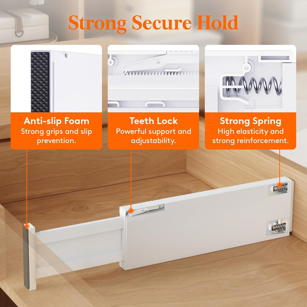 5 Pack Plastic Adjustable Drawer Dividers U542