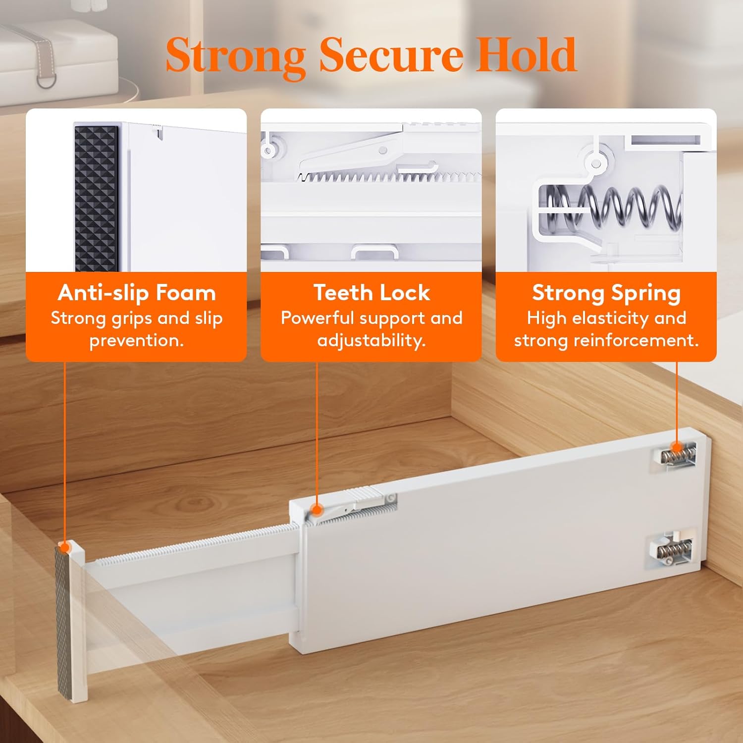5 Pack Plastic Adjustable Drawer Dividers U542