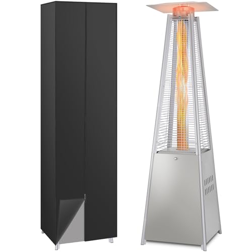 Bronze 48000 BTU Propane Patio Heater with Wheels and Cover X7707