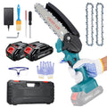 6 Inch Cordless Electric Chainsaw with 2 pcs 2AH Batteries & 3 Replace Chains K967