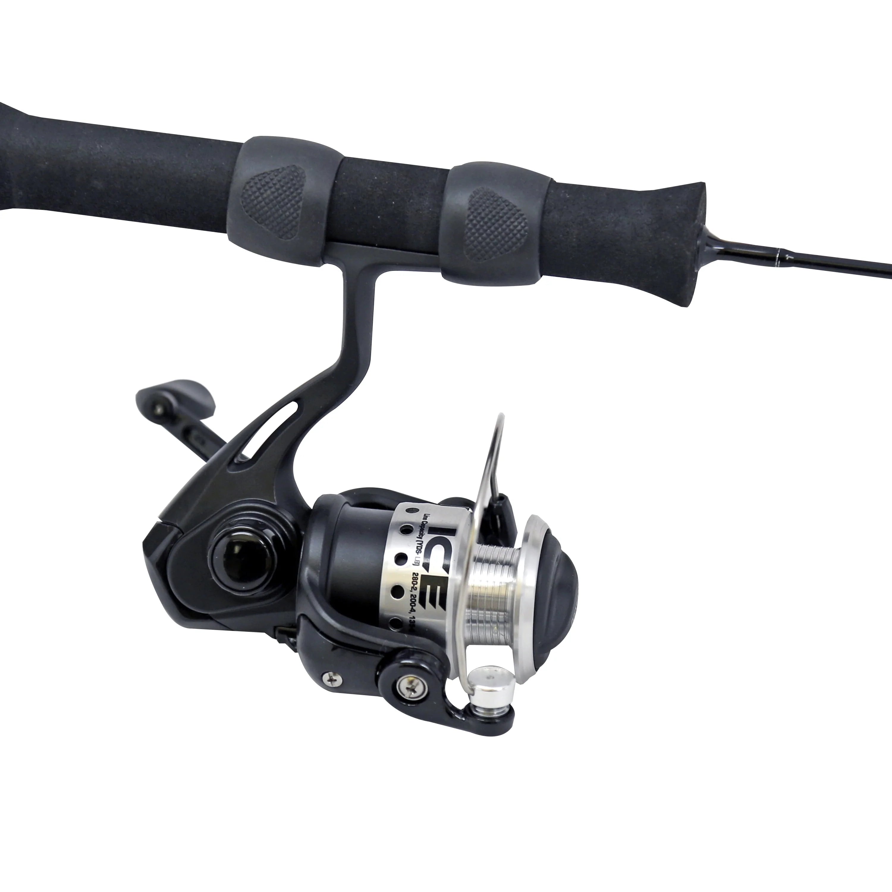 Solid Carbon Rod Ice Fishing Reel and Rod Combo with Aluminum Spool O565