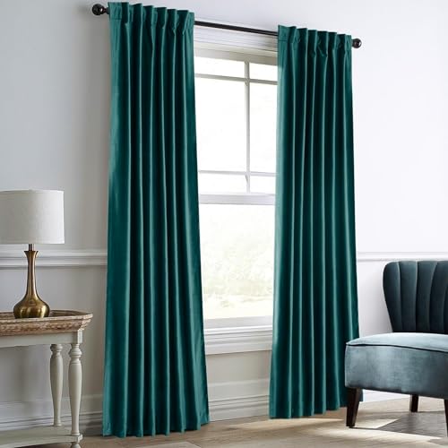 Black Velvet Curtains 2 Panels 52" W x 84" L P41890