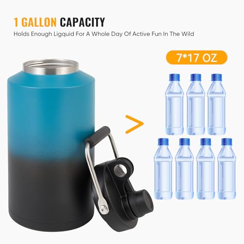 Insulated Gallon Jug, 128oz Stainless Steel Double Vacuum Water Bottle M8129