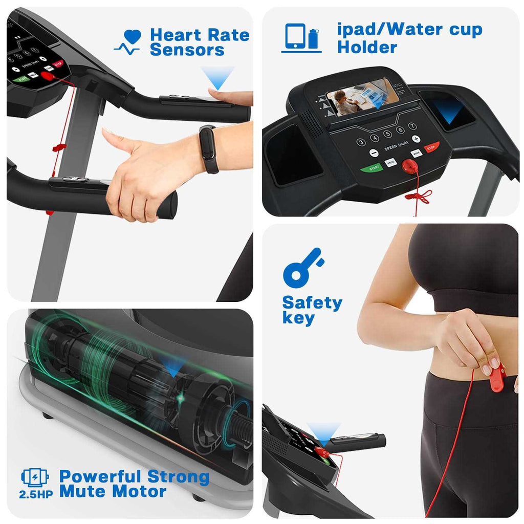 Foldable Electric Treadmill with Incline P775605