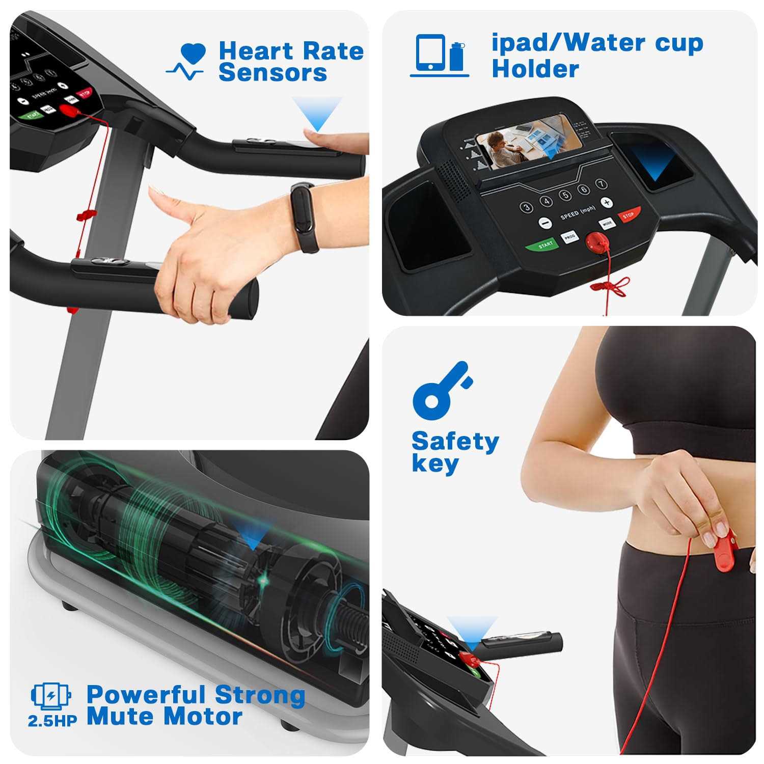 Foldable Electric Treadmill with Incline P775605