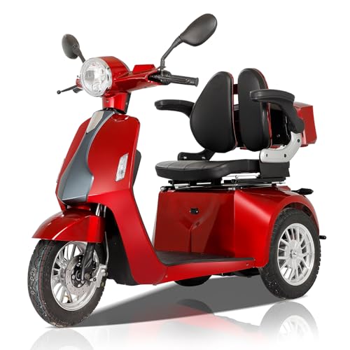 Red 3 Wheel All Terrain Mobility Scooter 500lbs Capacity 800W M1671