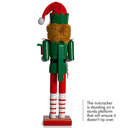 Red and Green Wooden Nutcracker 15" C971827