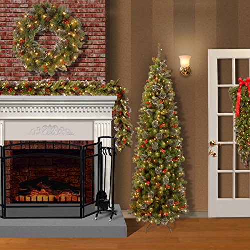 9 ft Pre-Lit Artificial Christmas Garland with 50 Warm White LED Lights O960460