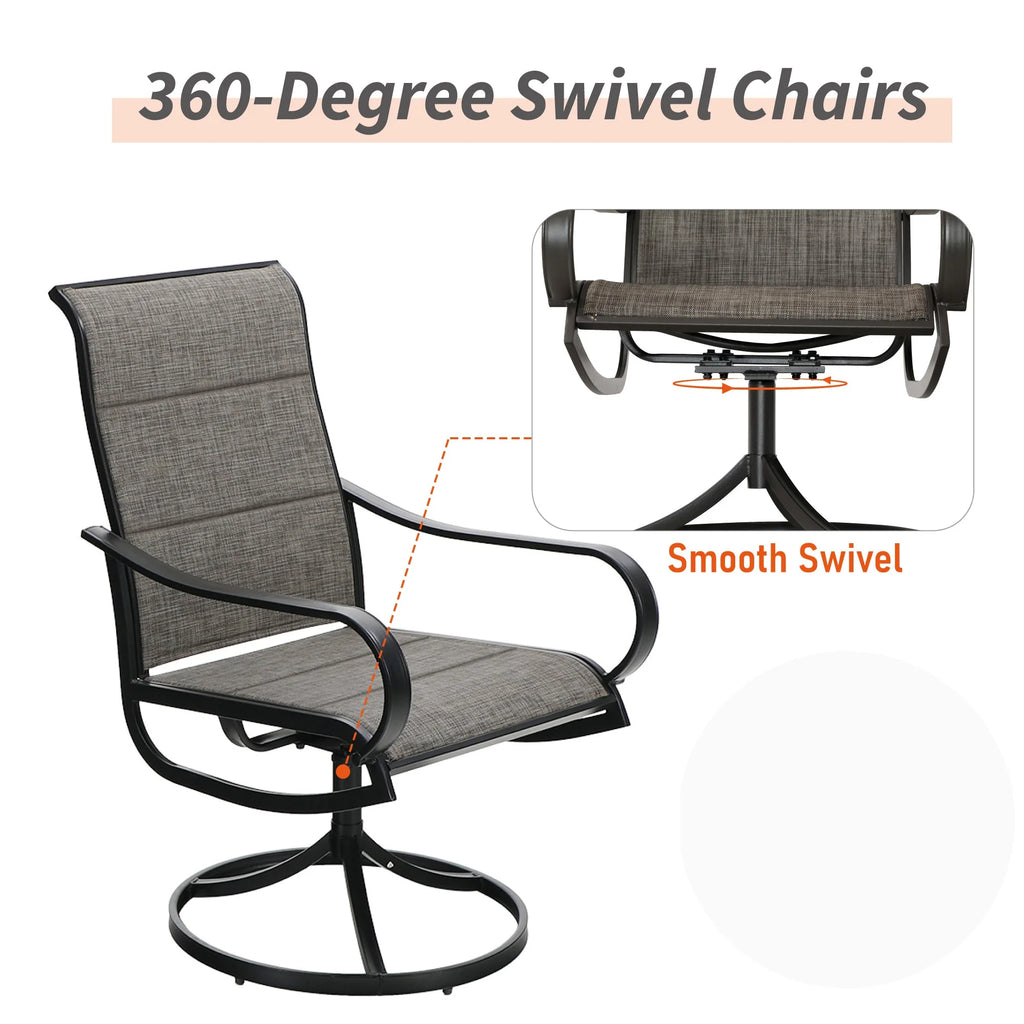 9 Piece Outdoor Metal Patio Dining Set with Swivel Padded Chairs X503758