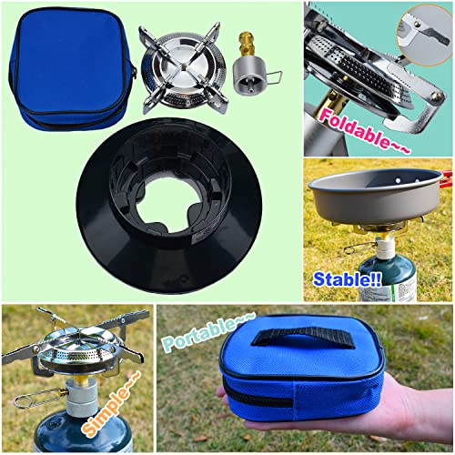 Propane Stove Portable Camping Gas Stove 10,000 BTU Single Adjustable Burner with Carrying Case V6941