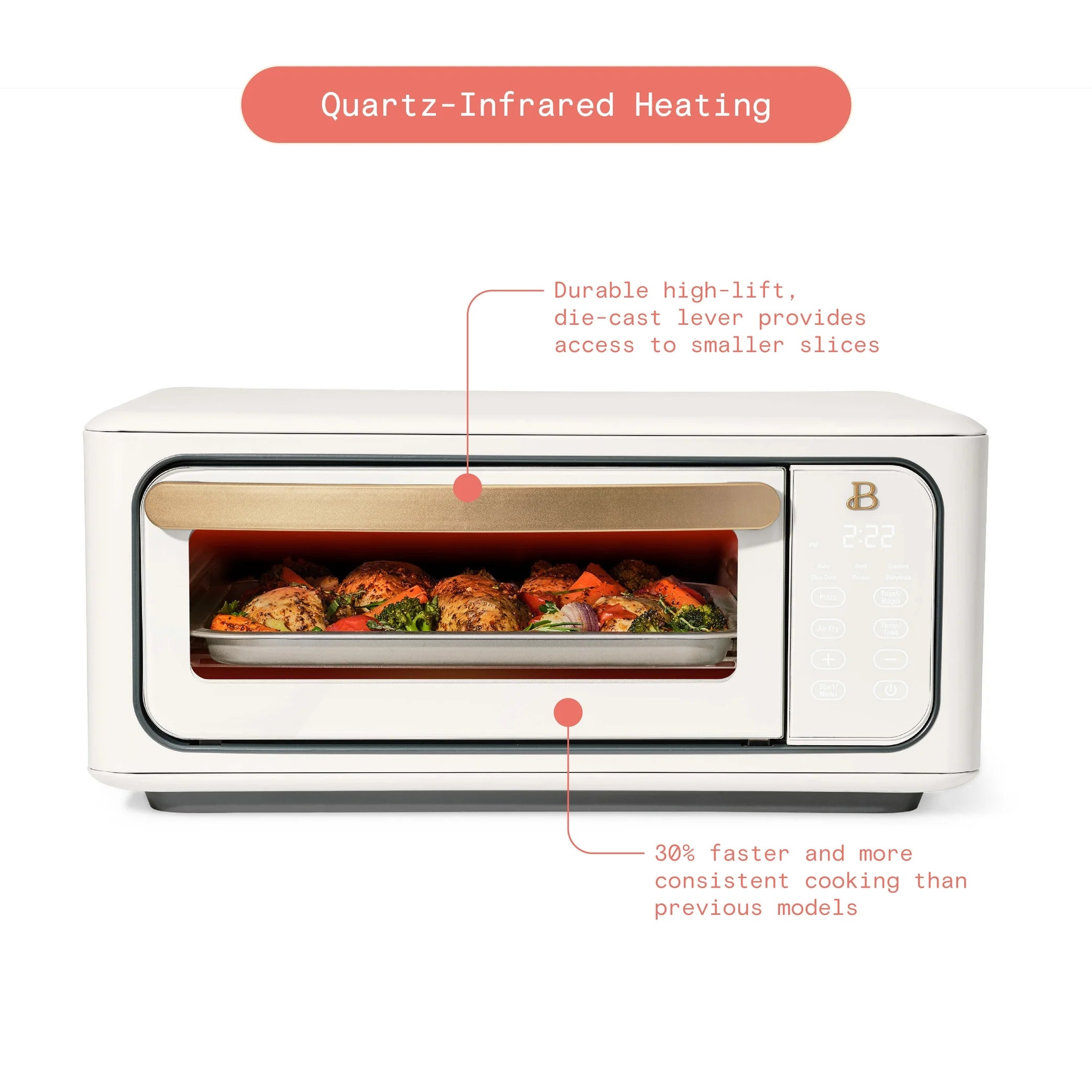 White 9-Slice 1800 W Air Fry Toaster Oven F5922