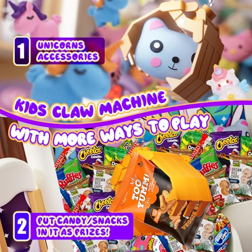 Large Claws Machines for Kids, Unicorns Toys, Candy Dispenser Games Mini Vending Toy with Slap Bracelet W629