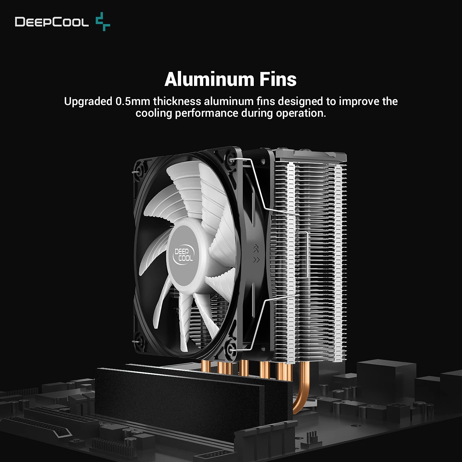 CPU Air Cooler with 4 Heatpipes and 120mm A-RGB Fan Q89426