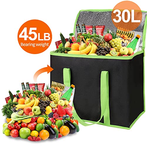 Insulated Food Delivery Bag, Black-Red, 1Pk H623