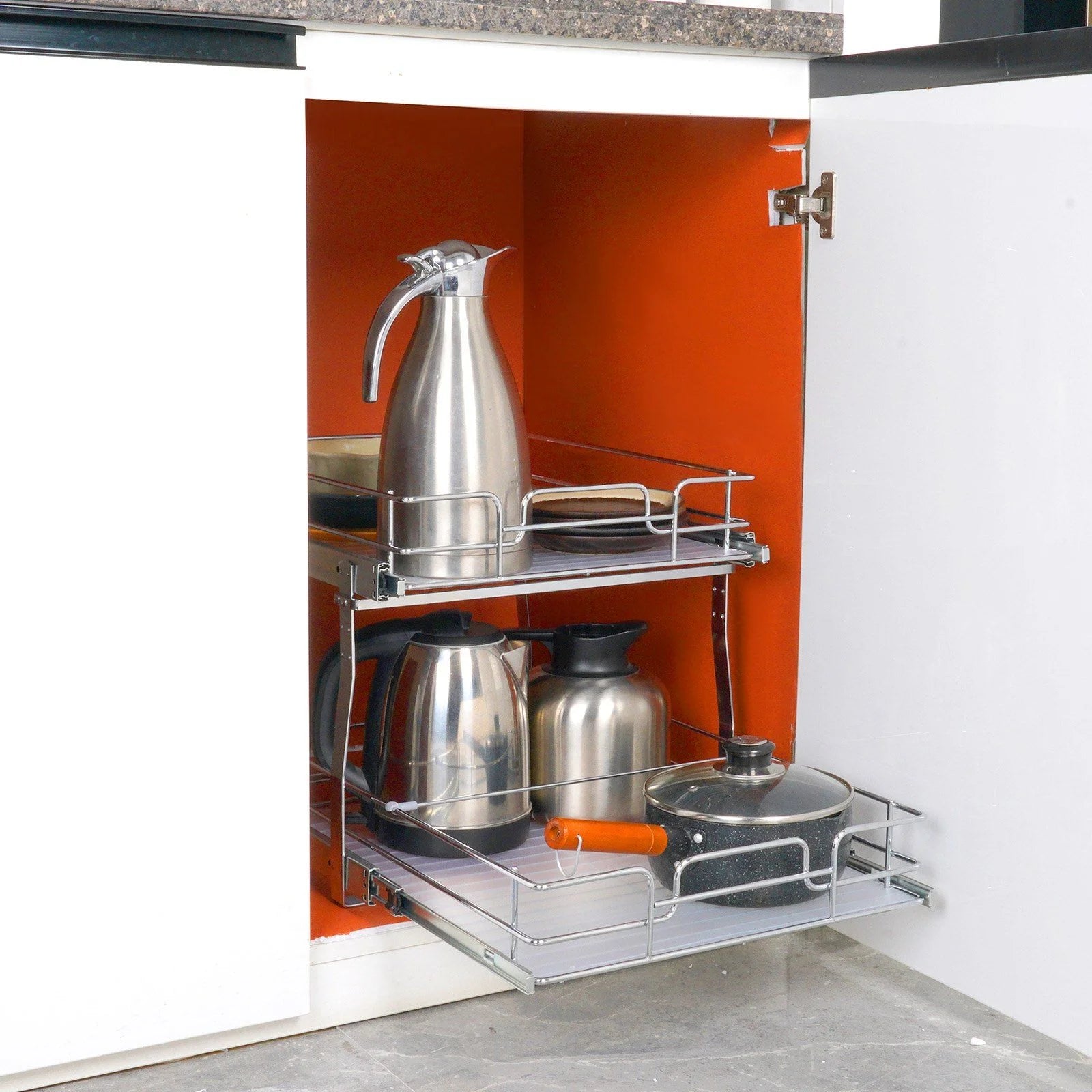 Chrome-Plated Steel Pull Out Cabinet Organizer O309017