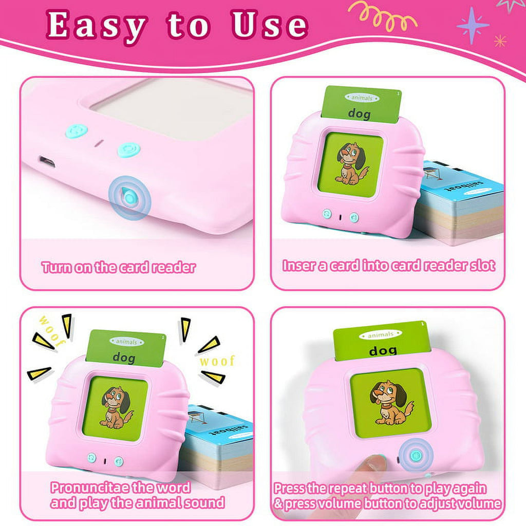 Pink Talking Flash Cards Toddler Toys G564