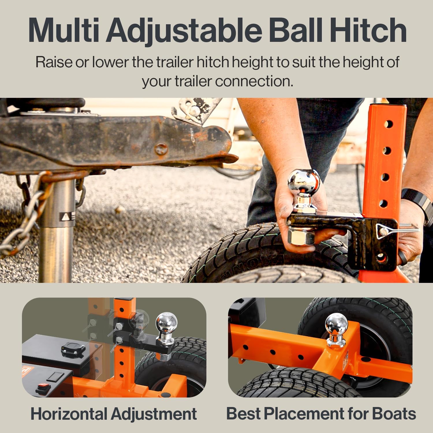 Electric Trailer Dolly 7500lbs Max Trailer Weight All-Terrain Wheels S2525