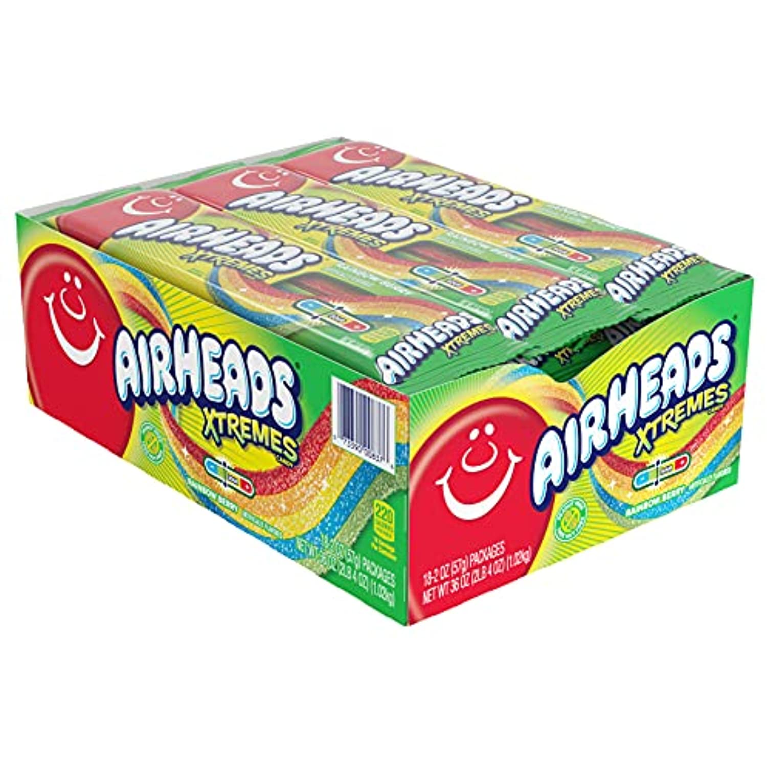 Rainbow Berry Sour Candy, 2 Oz (Pack Of 18) W17634