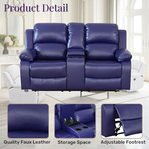 Leather Red Reclining Loveseat Double Recliner Sofa Couch U70538