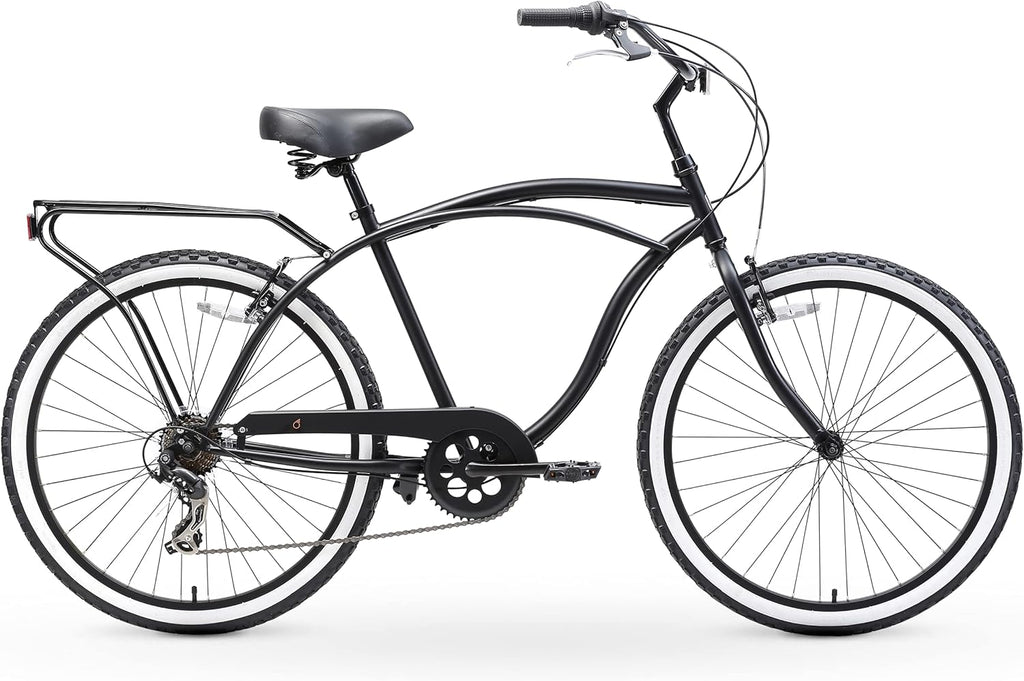 7-Speed 26 Inch Beach Cruiser Bikes with Rear Racks U507385