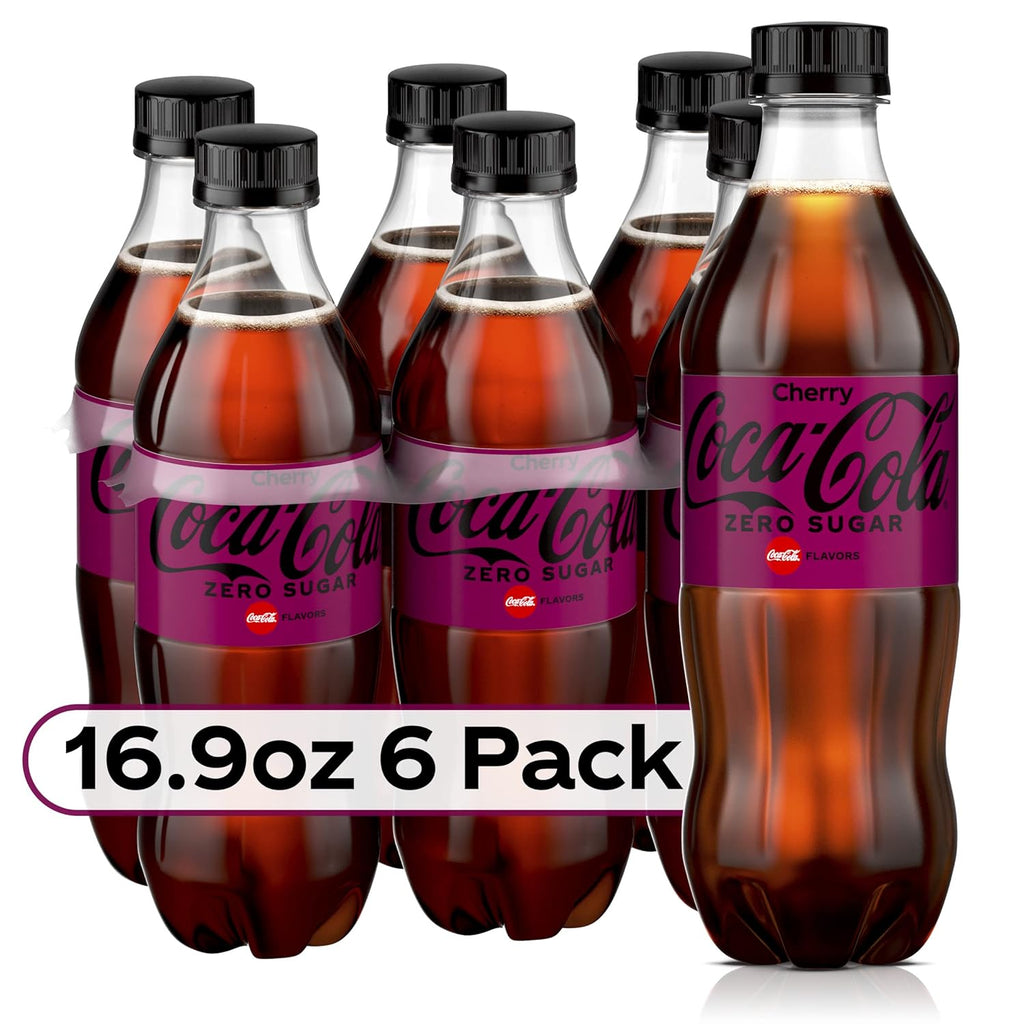 Cherry Coke Zero Sugar Soda Soft Drink, 16.9 fl oz, 12 Pack M948