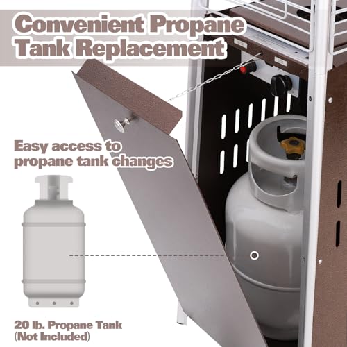 Bronze 48000 BTU Propane Patio Heater with Wheels and Cover X7707