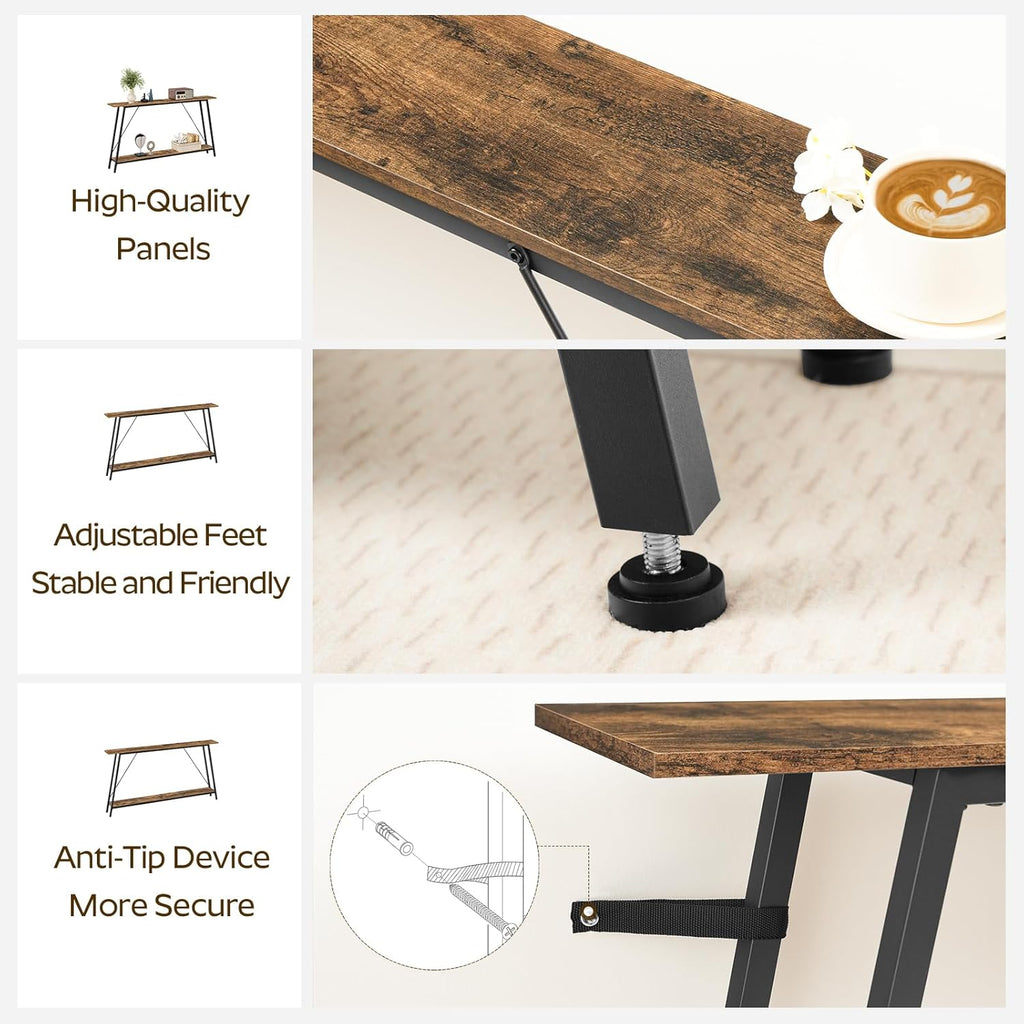 78.7" Console Table and 5.9" Skinny Console Table with Power Outlets Bundle D37646