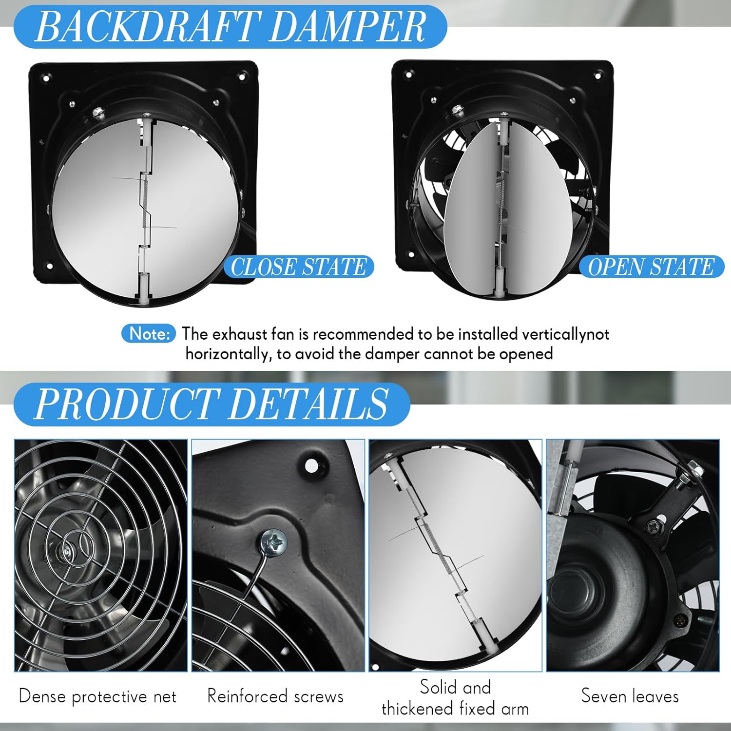 Black 6 Inch Exhaust Fan with Switch and Damper U798105