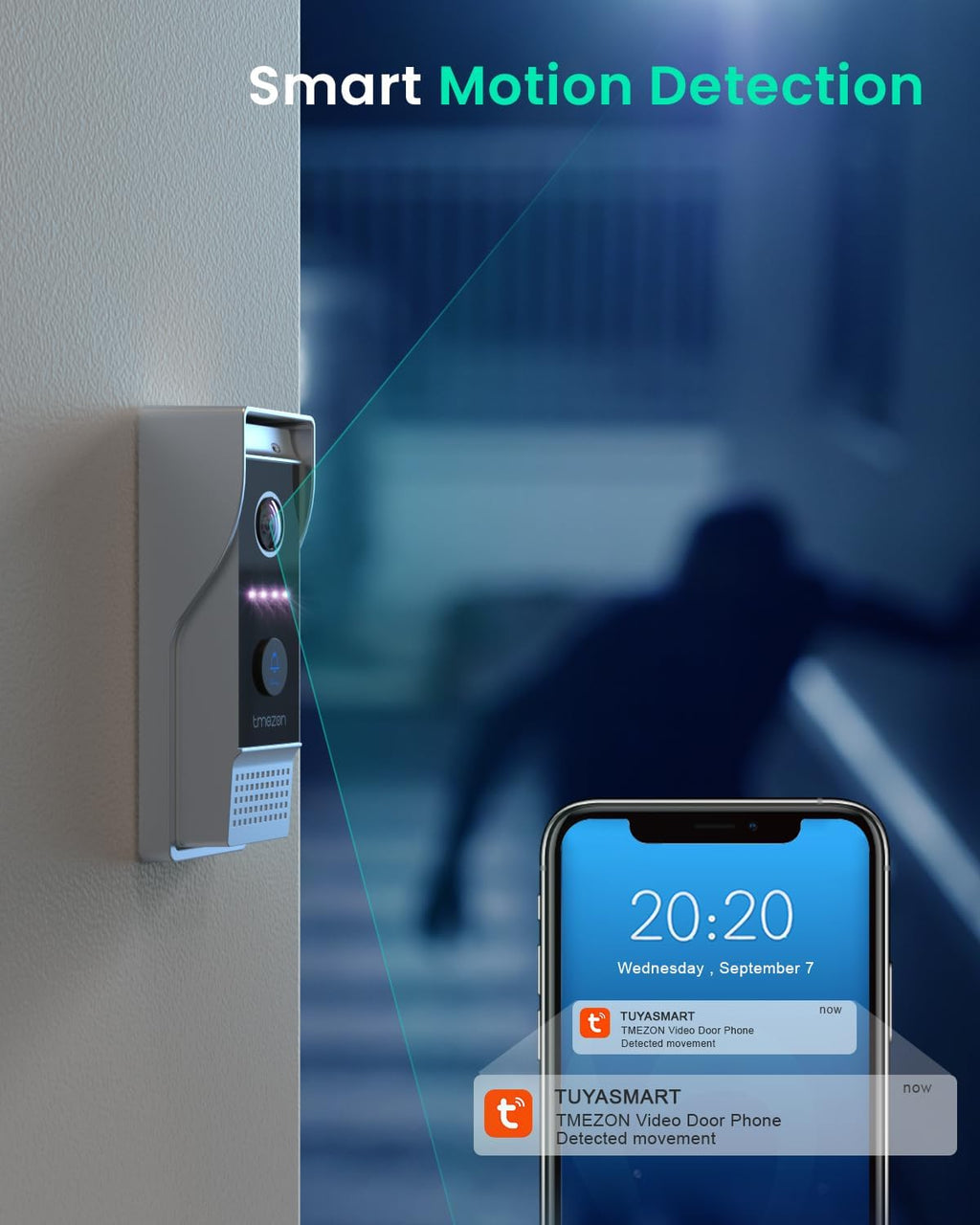 Wireless WIFI Video Door Phone IP Doorbell Intercom System with 7 Inch Monitor 1080P Wired Camera Night Vision P51143