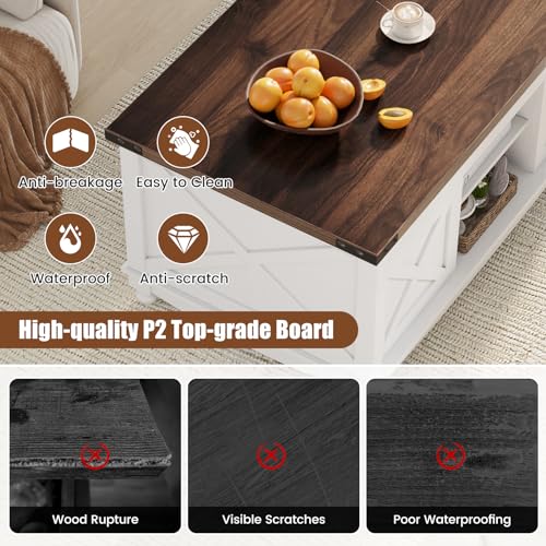 White Lift Top Coffee Table with Storage G74311