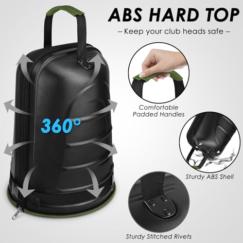 Golf Travel Bag with Tank Wheels and ABS Hard Shell D8277