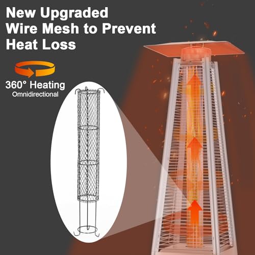 Bronze 48000 BTU Propane Patio Heater with Wheels and Cover X7707