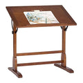 Rustic Oak Adjustable Wood Drafting Desk Z21544