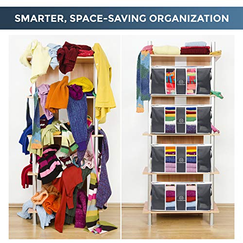 3 Pack Grey Stackable Clothes Storage Bag with Zippers M75947