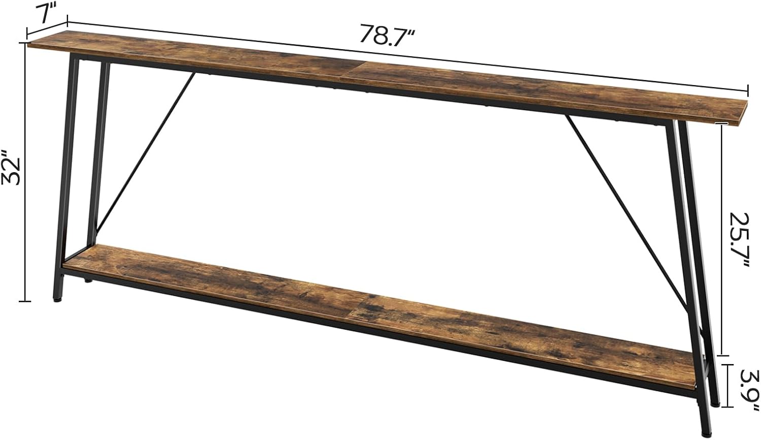 78.7" Console Table and 5.9" Skinny Console Table with Power Outlets Bundle D37646