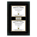 Black 1.5x22 Double Diploma Frame with Double Matting L638
